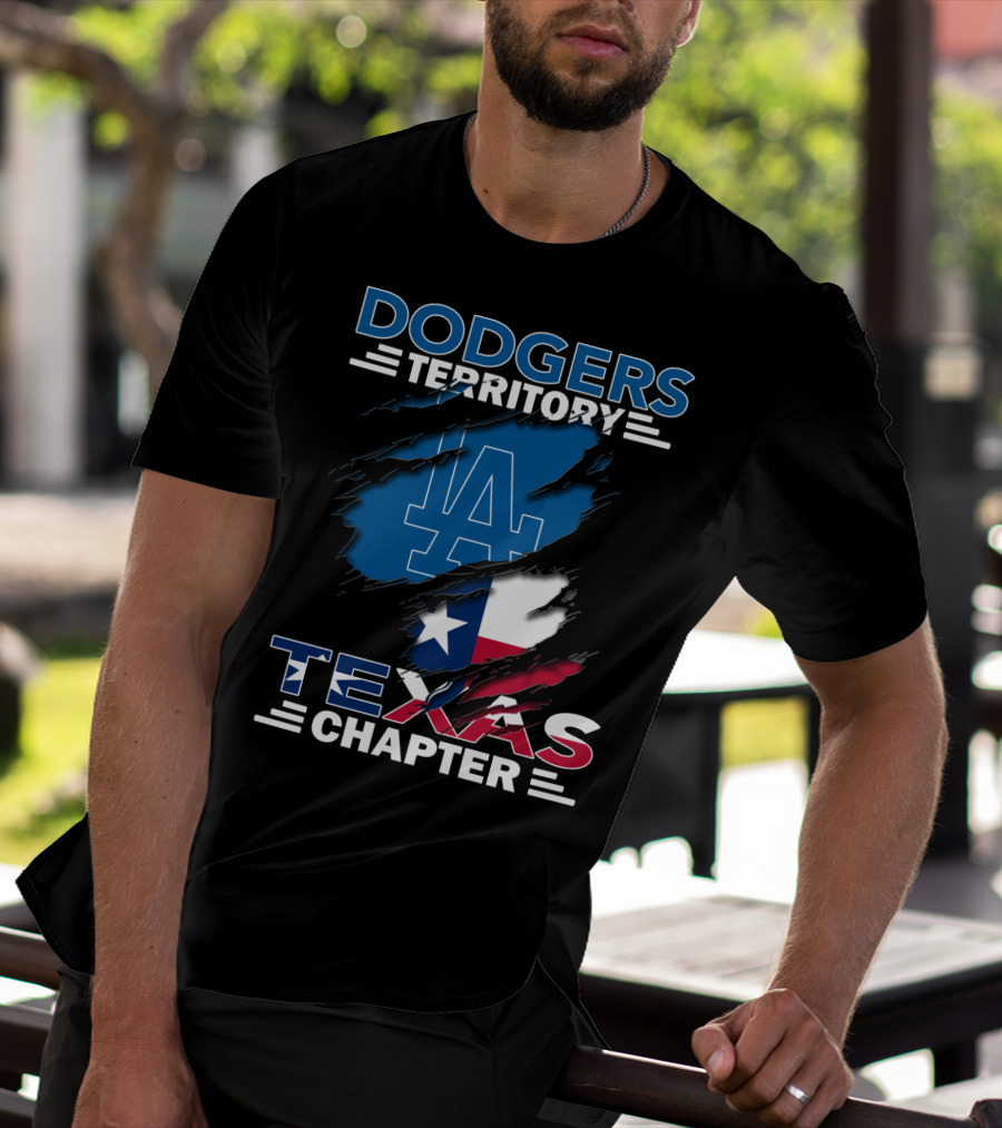 Dodgers Territory Texas Chapter LA Logo Texas Flag T-Shirt