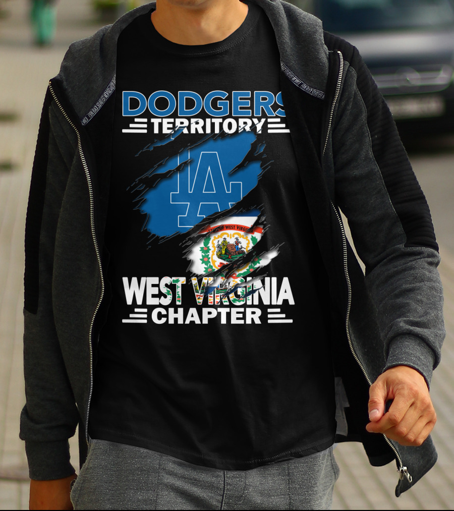 Dodgers Territory LA Emblem West Virginia Chapter T-Shirt