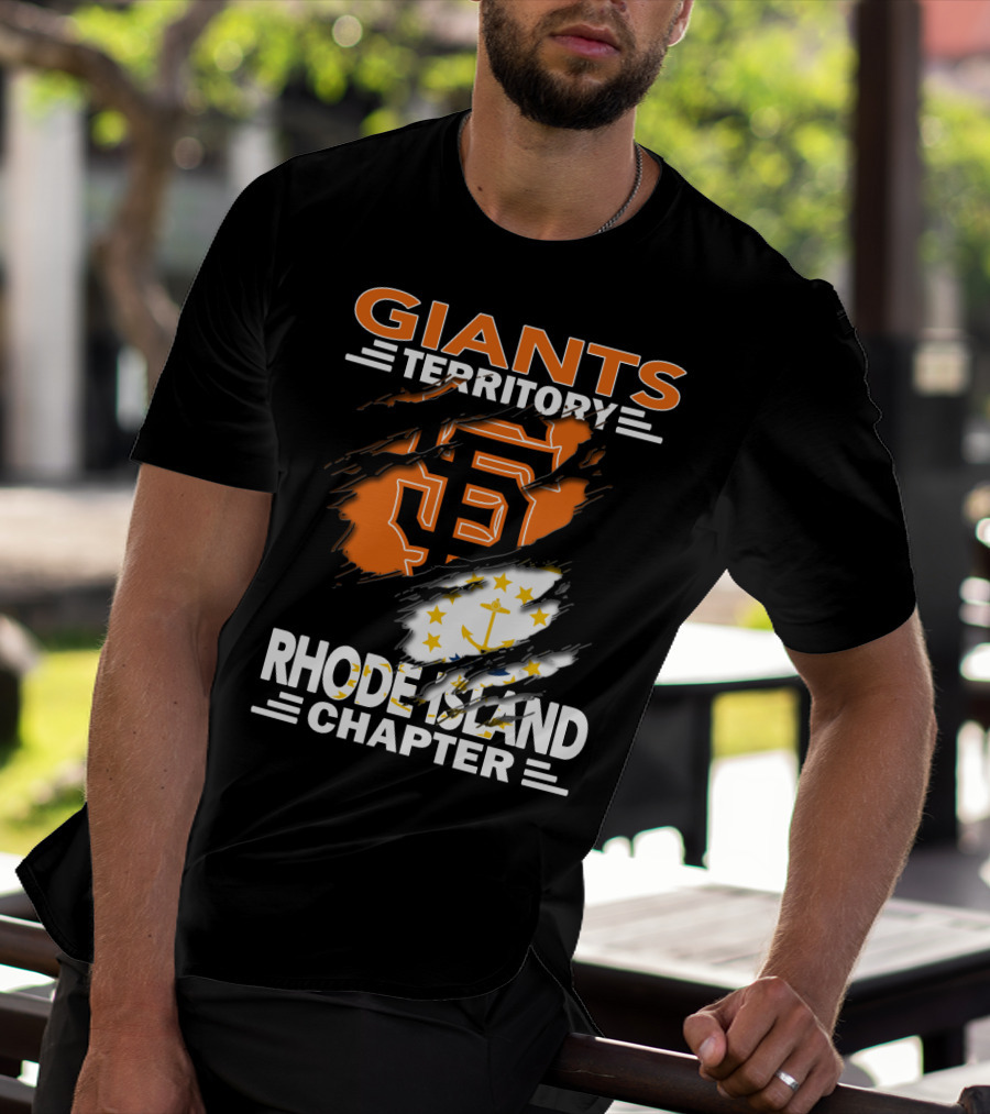 Giants Territory Rhode Island Chapter SF Logo And State Flag Elements T-Shirt