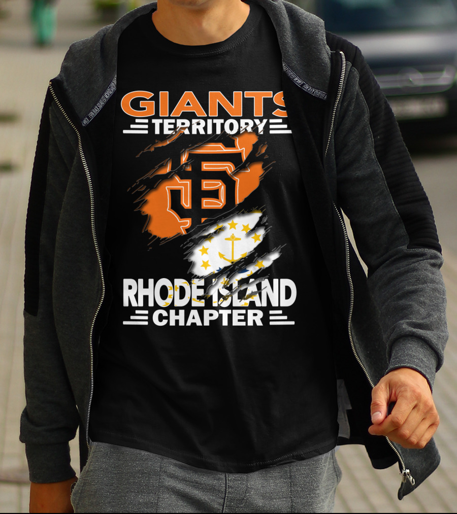 Giants Territory Rhode Island Chapter SF Logo And State Flag Elements T-Shirt