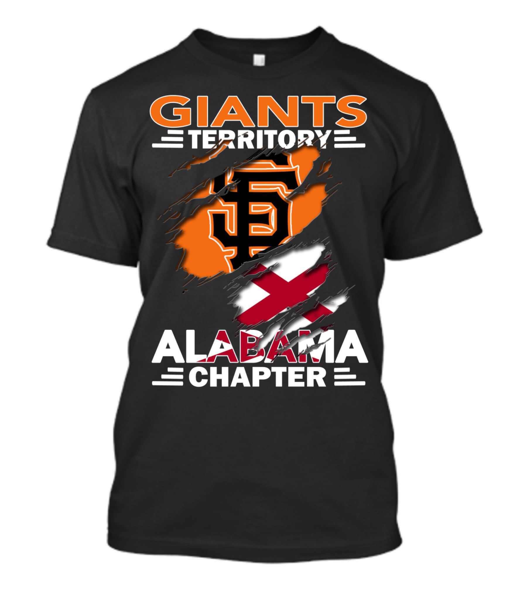 Giants Territory Alabama Chapter Sf Logo And Alabama Flag T-Shirt