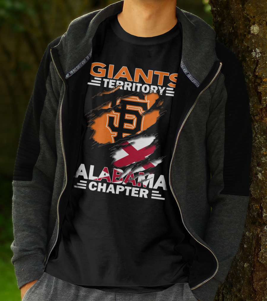 Giants Territory Alabama Chapter Sf Logo And Alabama Flag T-Shirt