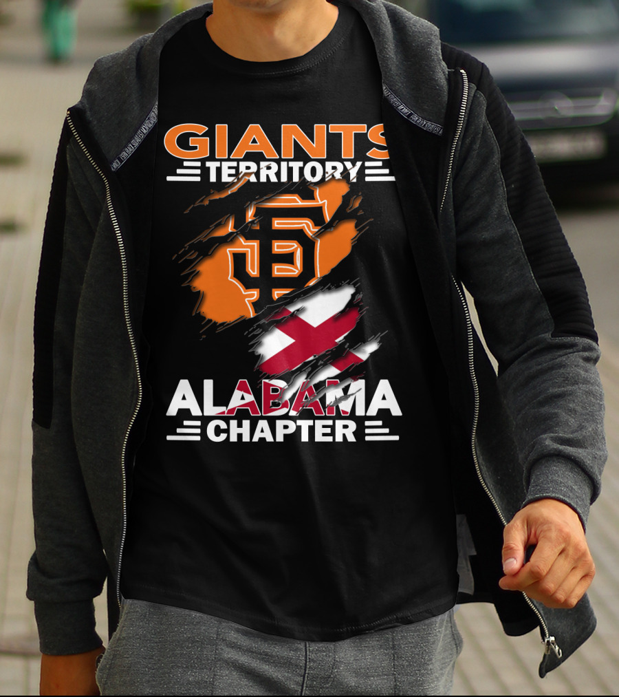 Giants Territory Alabama Chapter Sf Logo And Alabama Flag T-Shirt