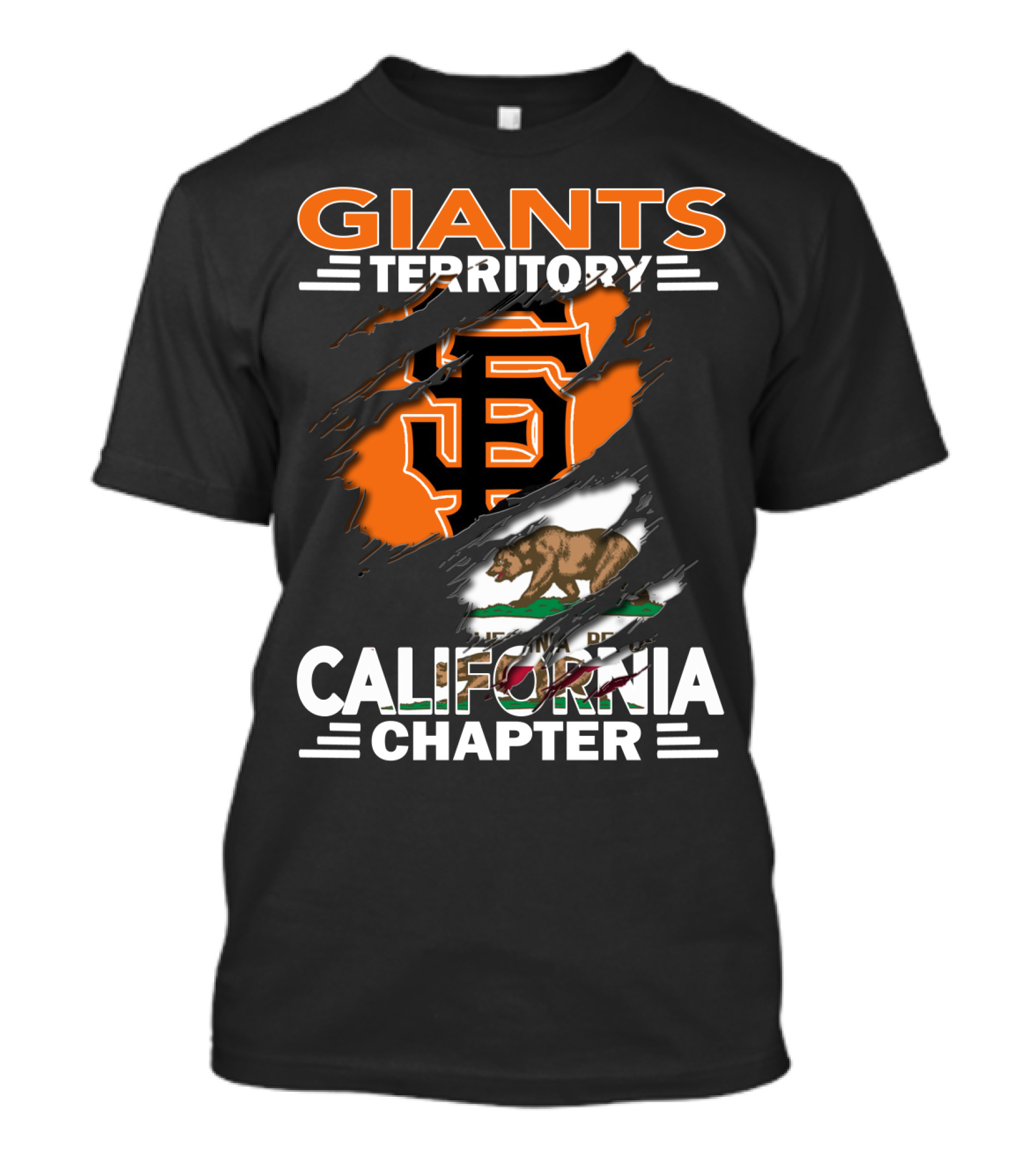 Giants Territory California Chapter Sf Logo Bear Flag T-Shirt