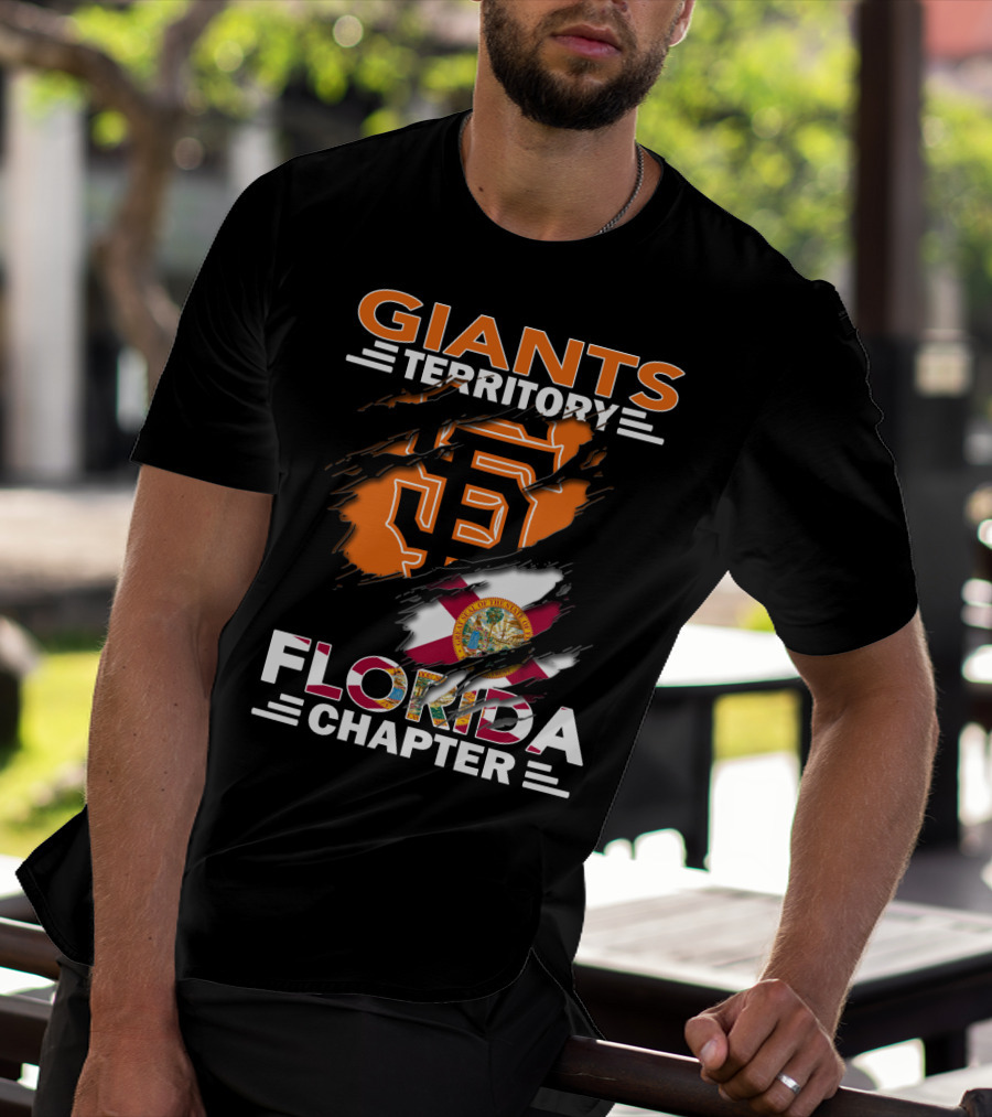 Giants Territory Florida Chapter Sf Logo And Florida Flag Fusion T-Shirt