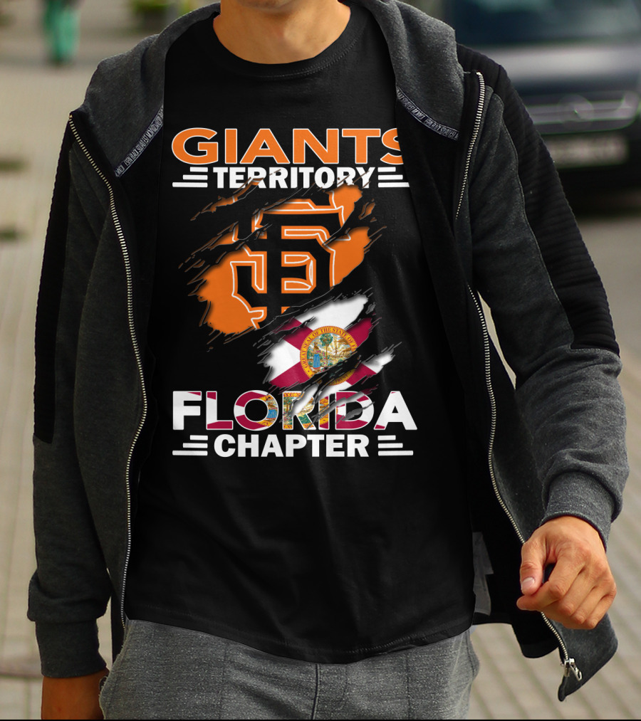 Giants Territory Florida Chapter Sf Logo And Florida Flag Fusion T-Shirt