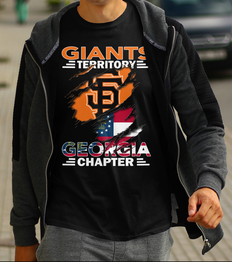 Giants Territory Georgia Chapter Sf Logo Georgia Flag T-Shirt