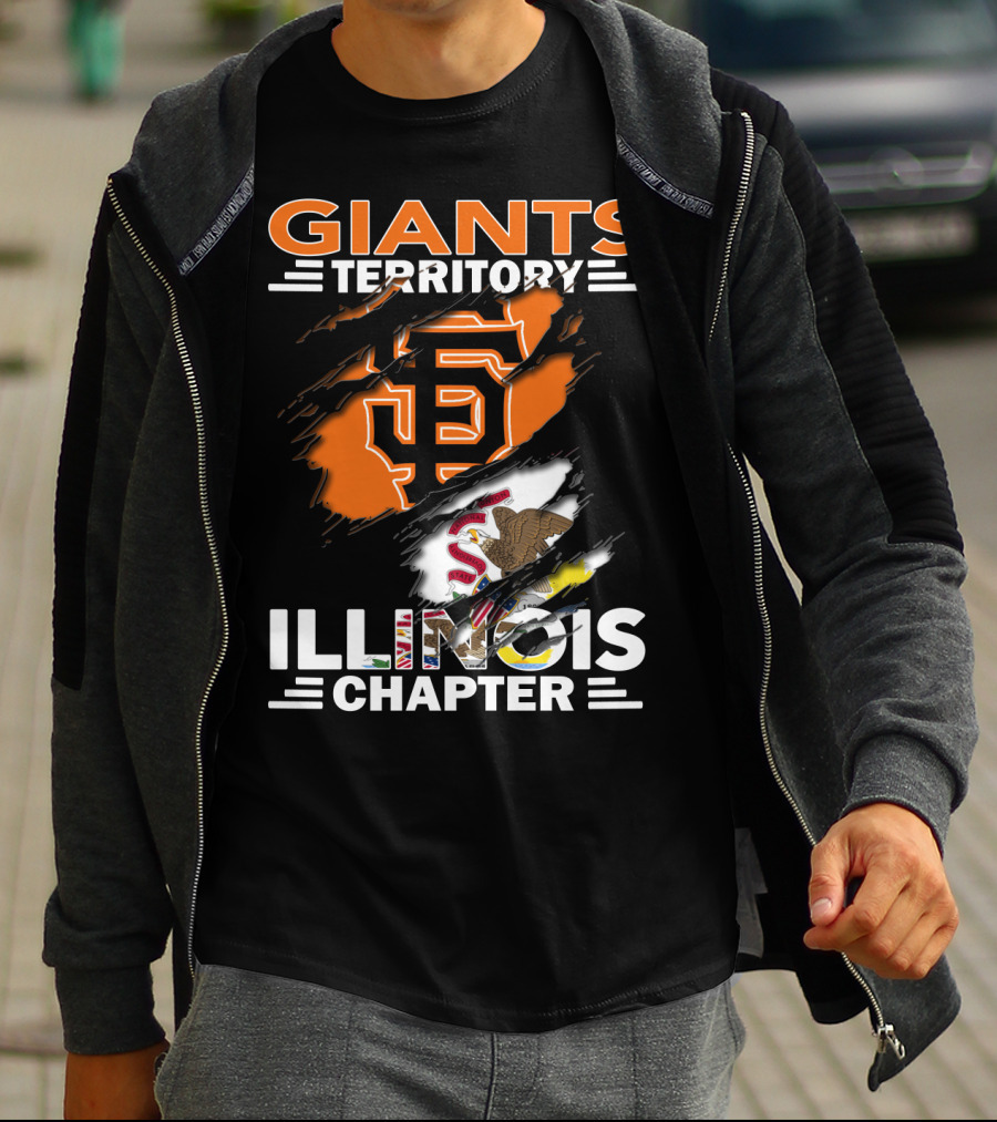 Giants Territory Illinois Chapter Sf Logo Illinois Flag T-Shirt