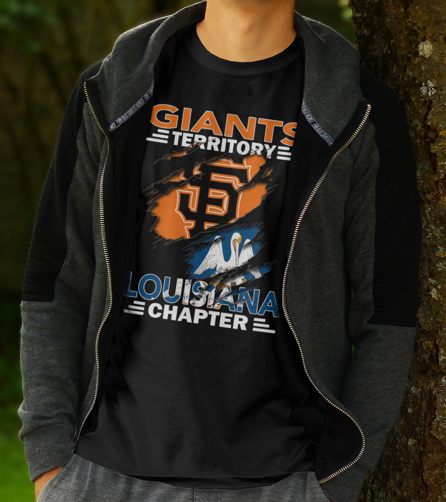 Giants Territory Sf Logo Louisiana Chapter Pelican T-Shirt