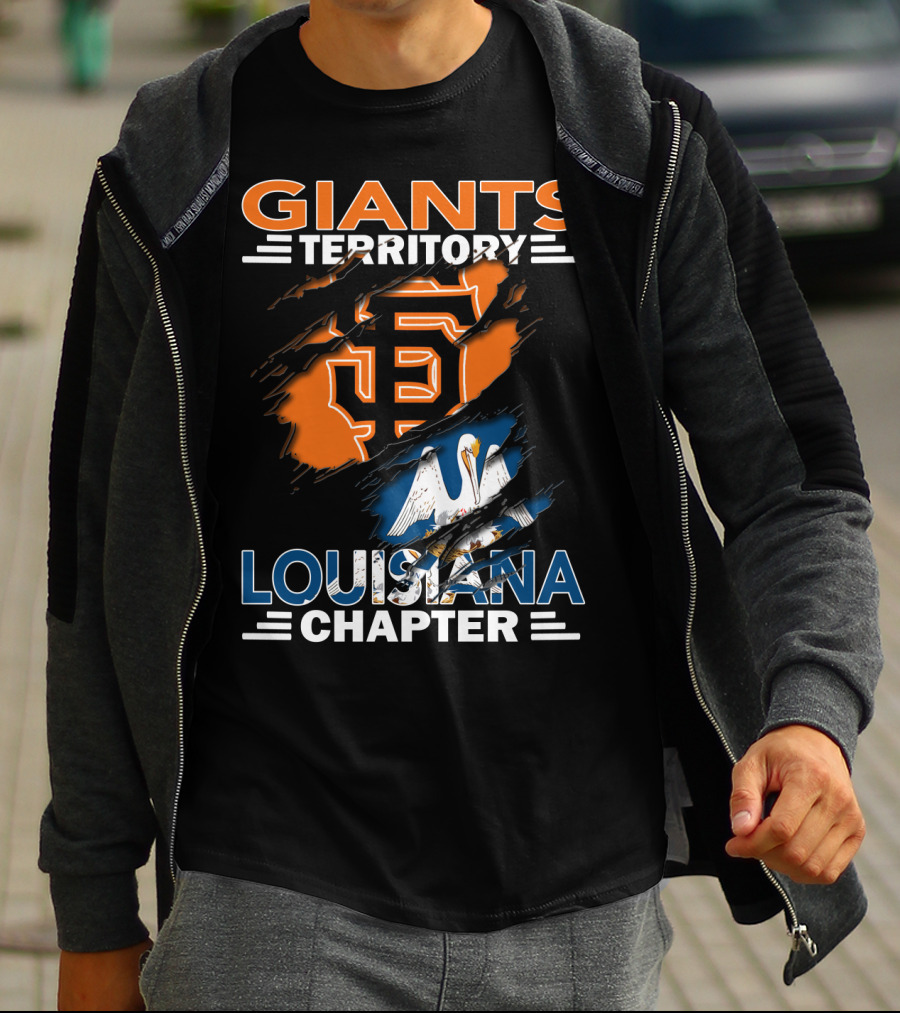 Giants Territory Sf Logo Louisiana Chapter Pelican T-Shirt
