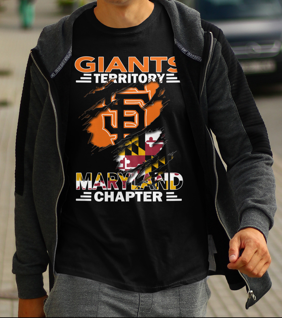 Giants Territory Maryland Chapter San Francisco Giants Logo Maryland Flag T-Shirt