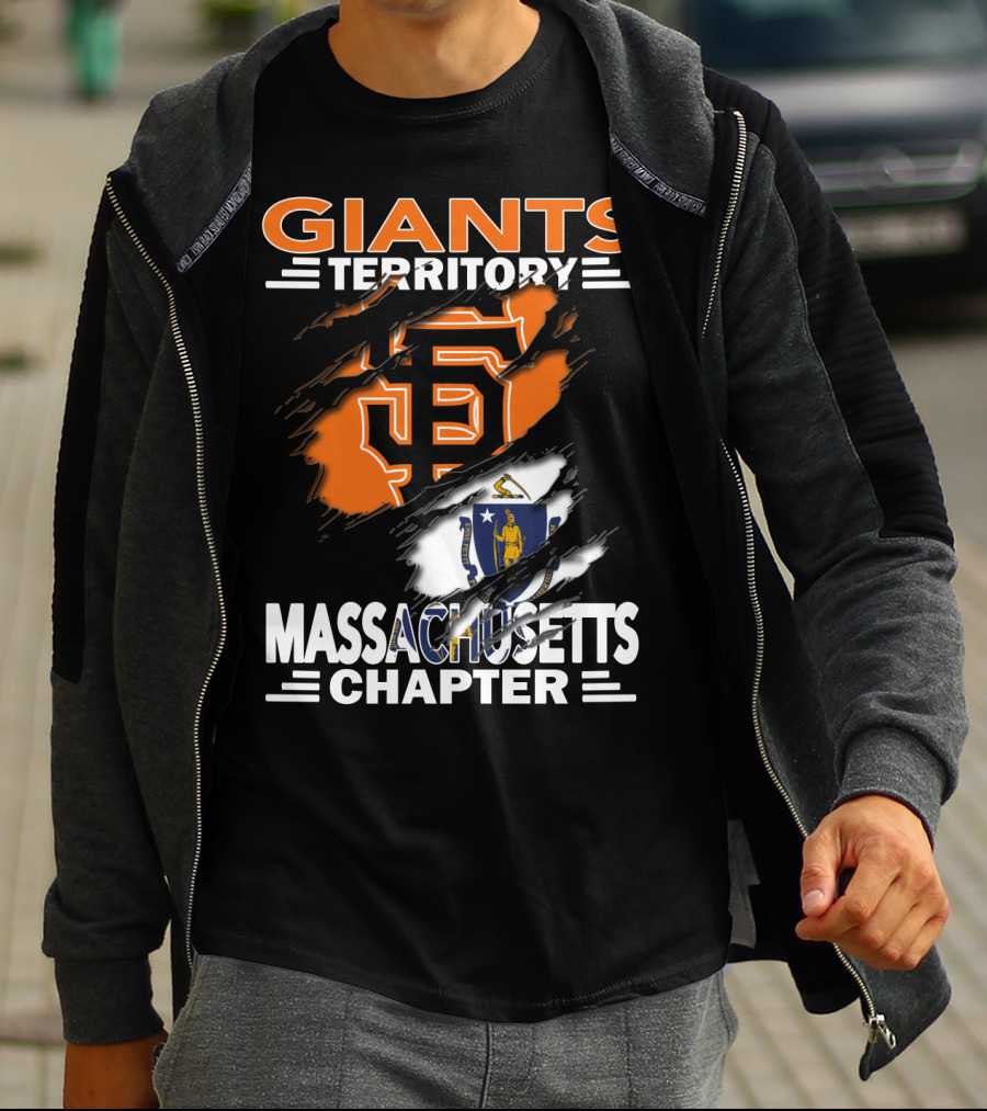 Giants Territory Massachusetts Chapter Sf Logo State Flag T-Shirt