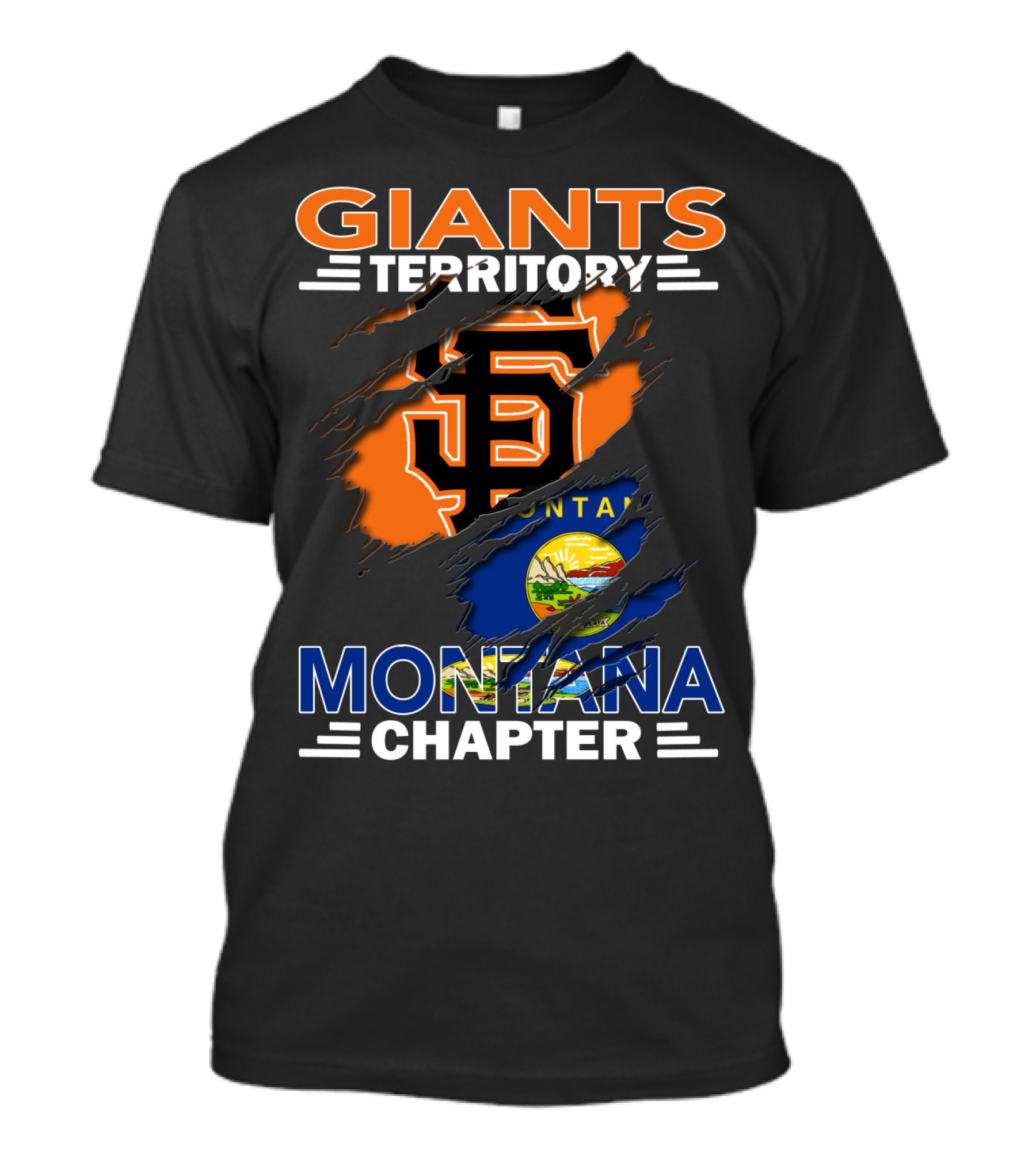 Giants Territory Montana Chapter San Francisco Giants Logo And Montana State Flag T-Shirt