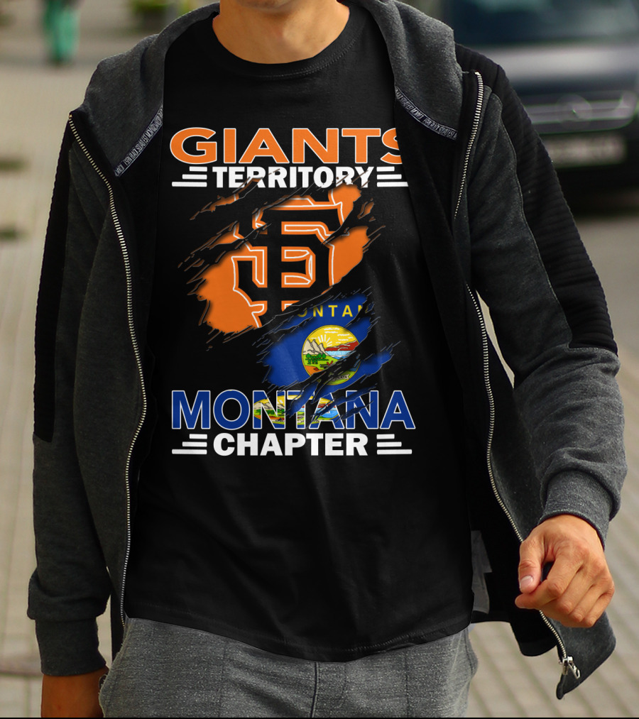 Giants Territory Montana Chapter San Francisco Giants Logo And Montana State Flag T-Shirt