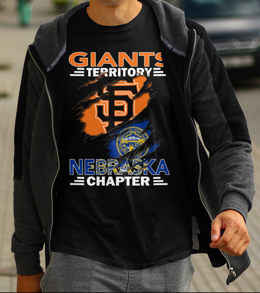 Giants Territory Nebraska Chapter Sf Logo And State Flag T-Shirt
