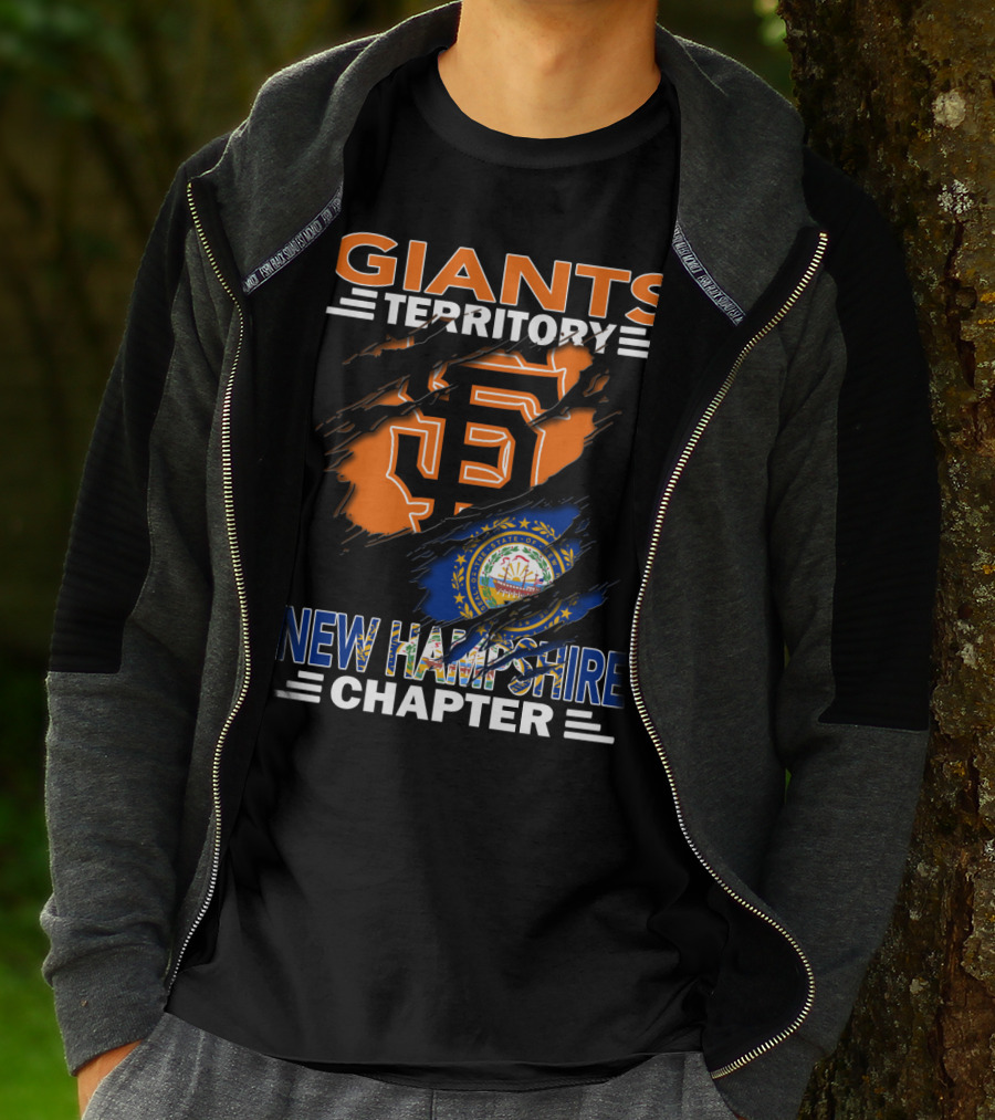 Giants Territory New Hampshire Chapter Sf Logo And State Flag T-Shirt