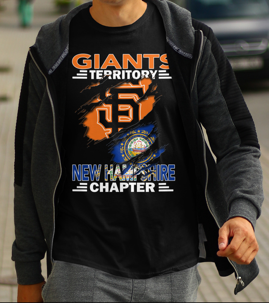 Giants Territory New Hampshire Chapter Sf Logo And State Flag T-Shirt
