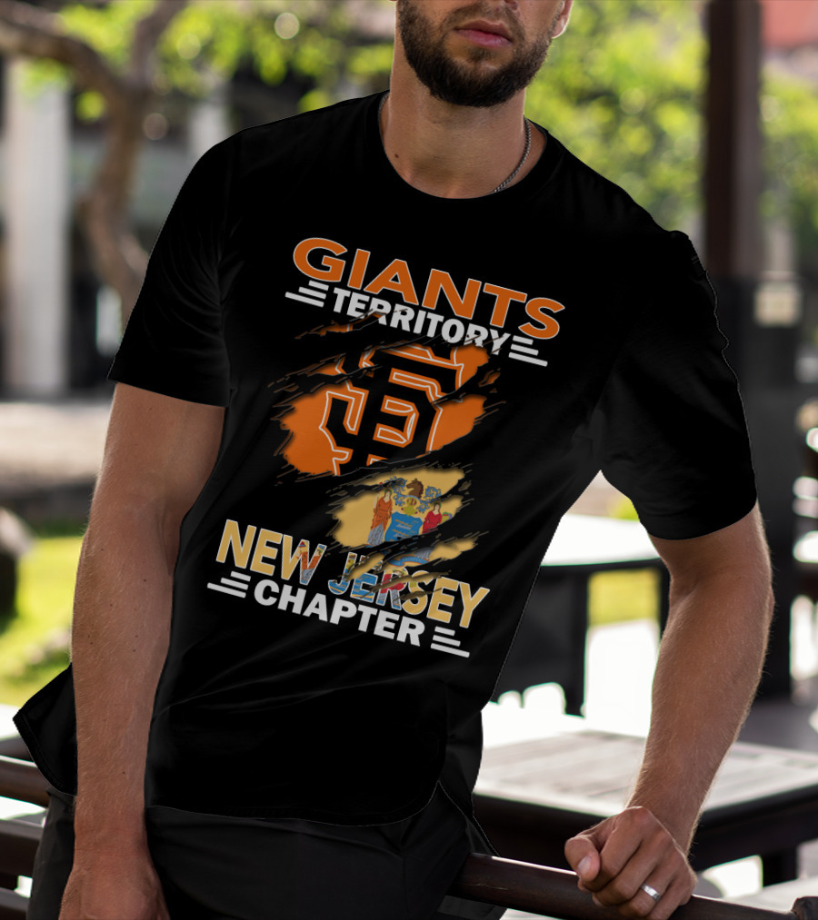 Giants Territory New Jersey Chapter San Francisco Logo And State Flag T-Shirt
