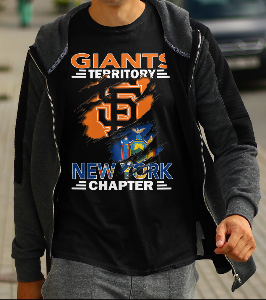 Giants Territory New York Chapter San Francisco Giants Logo And New York State Flag T-Shirt