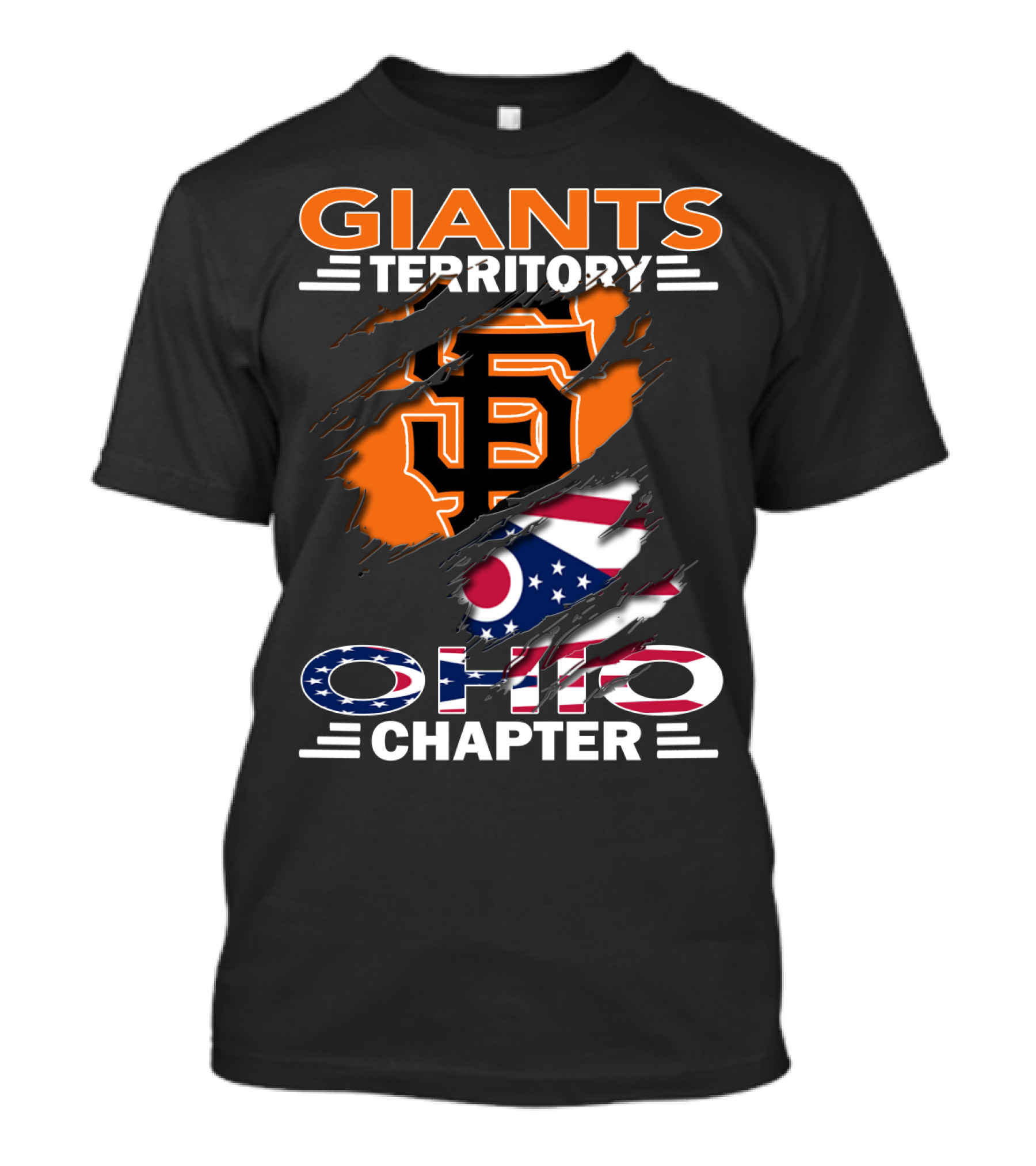 Giants Territory Ohio Chapter San Francisco Giants Logo With Ohio Flag T-Shirt