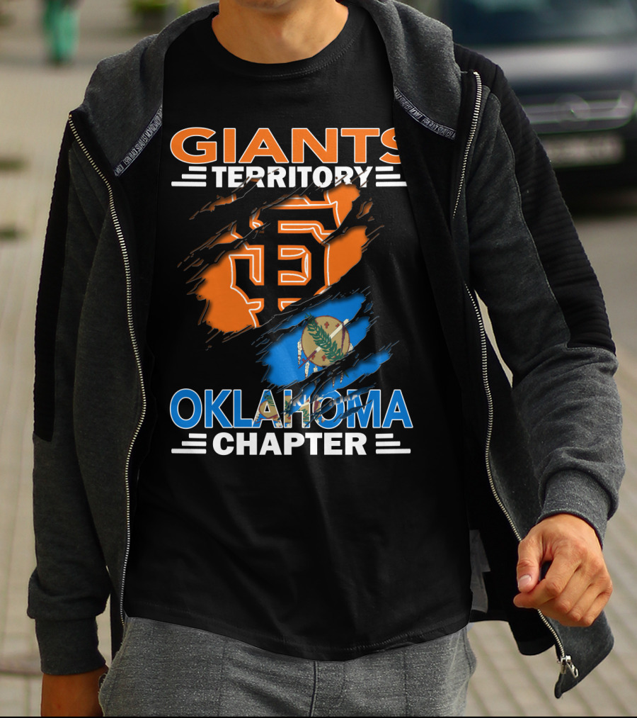 Giants Territory Oklahoma Chapter San Francisco Giants Logo And Oklahoma State Flag T-Shirt
