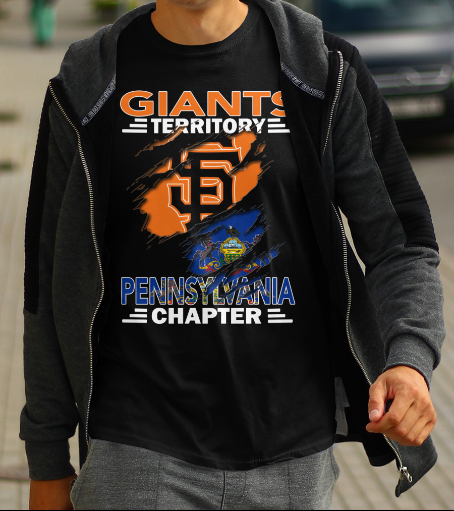 Giants Territory Pennsylvania Chapter San Francisco Giants Logo And Pennsylvania State Symbol T-Shirt