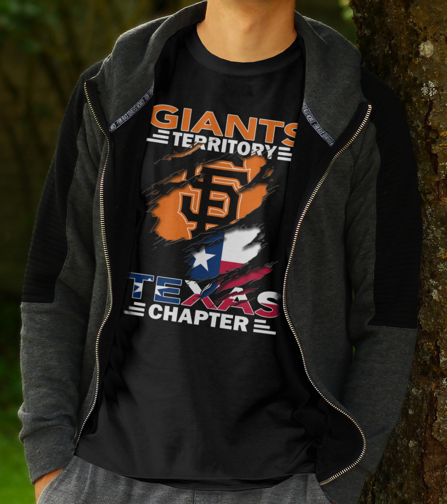 Giants Territory Sf Logo With Texas Flag Texas Chapter T-Shirt