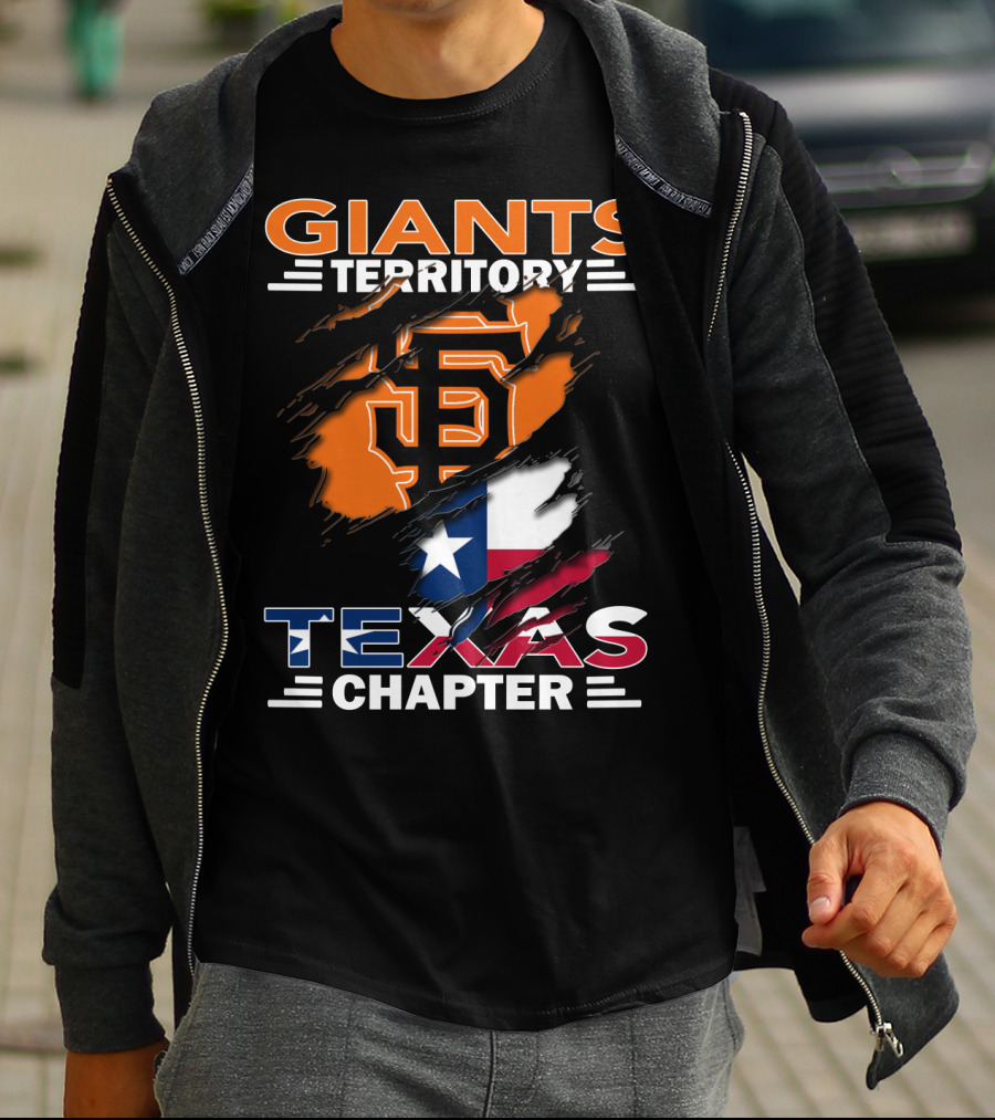 Giants Territory Sf Logo With Texas Flag Texas Chapter T-Shirt