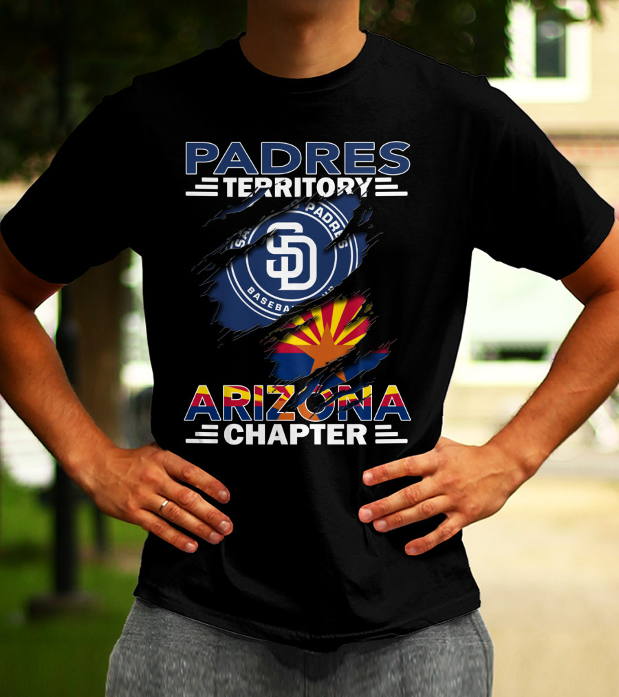 Padres Territory Arizona Chapter San Diego Baseball Logo With Arizona State Flag T-Shirt