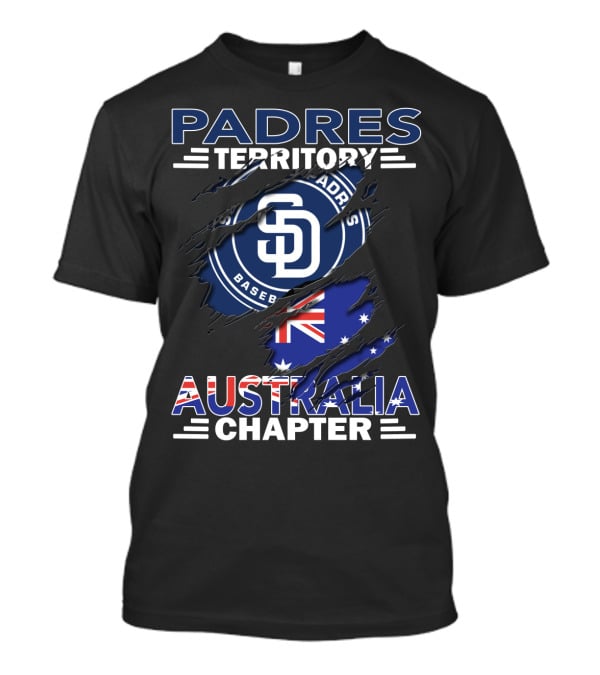Padres Territory Australia Chapter San Diego Baseball Logo Australian Flag T-Shirt