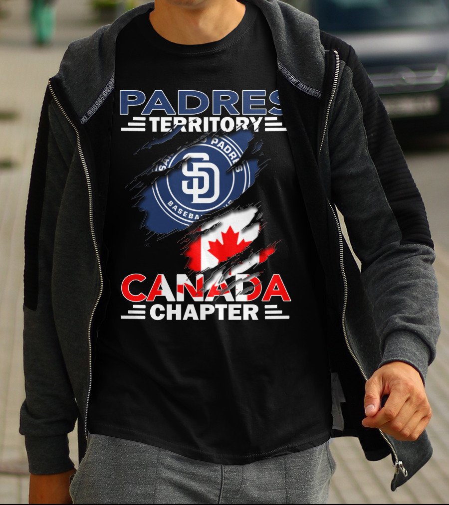 Padres Territory Canada Chapter San Diego Baseball Canadian Flag T-Shirt