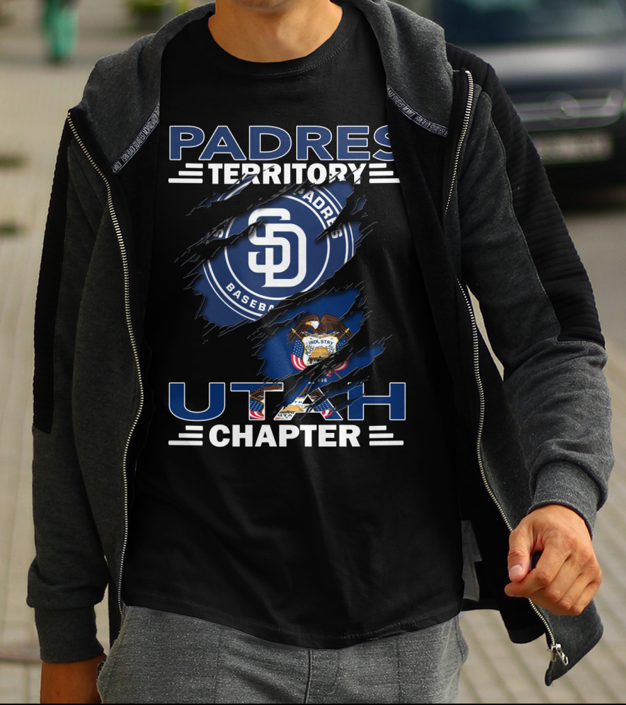 Padres Territory Utah Chapter San Diego Padres Baseball Utah State Flag Integration T-Shirt