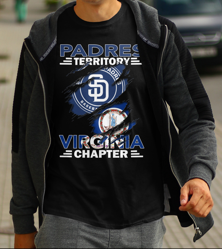 Padres Territory Virginia Chapter San Diego Baseball Fan Flag T-Shirt