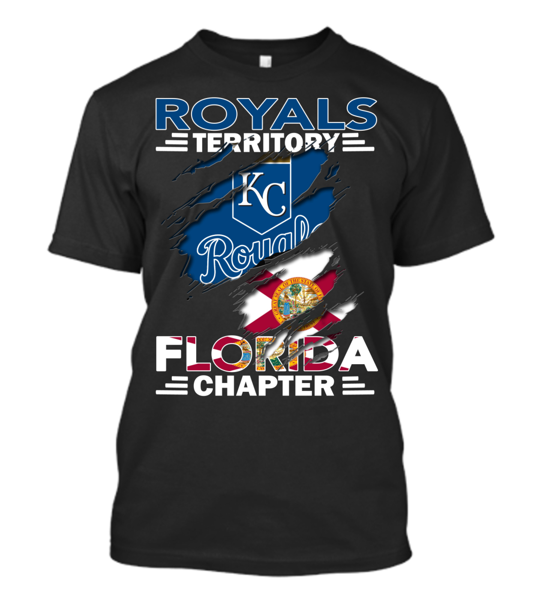 Royals Territory Florida Chapter KC Royals Logo Florida Flag Emblem T-Shirt