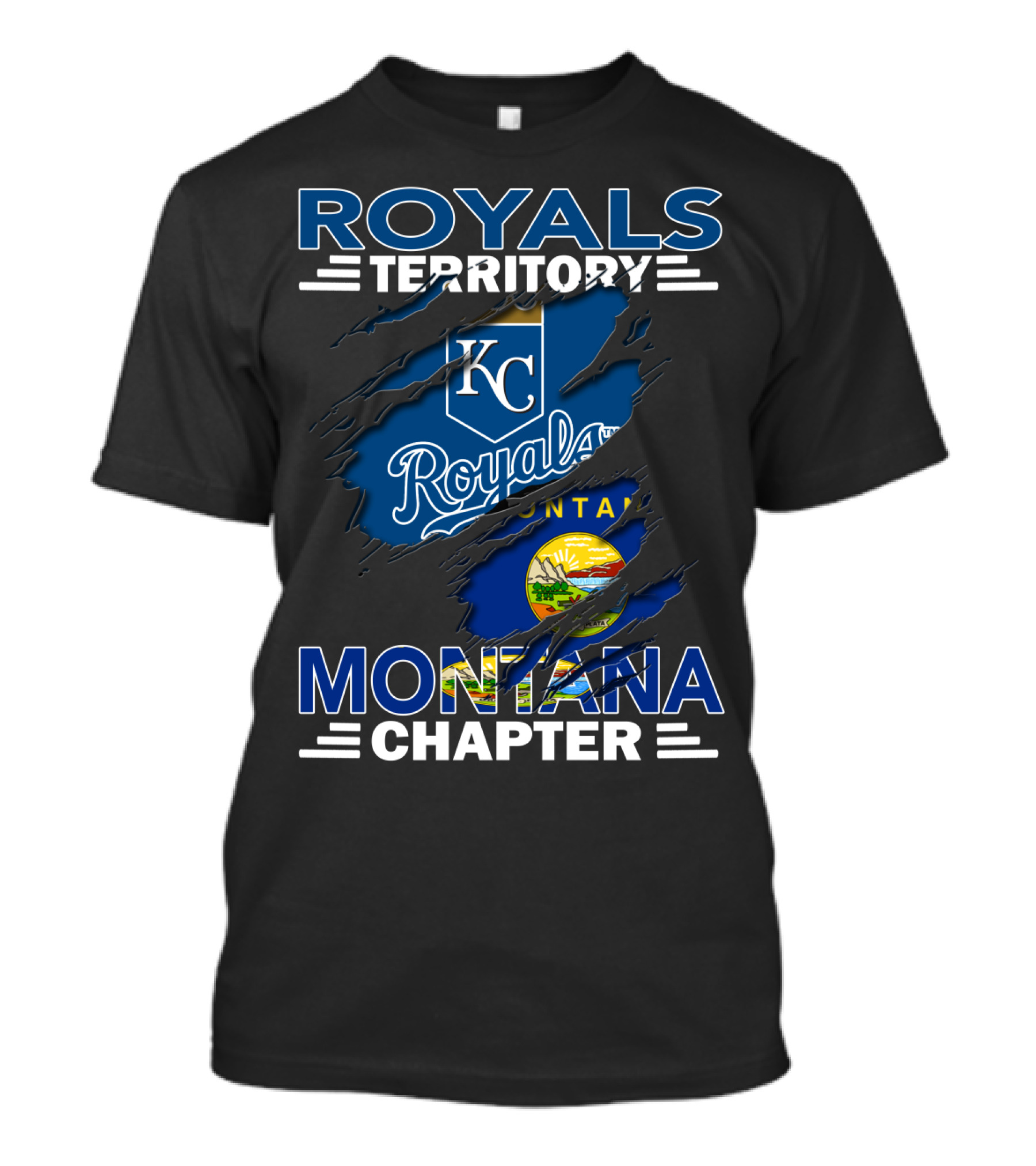 Royals Territory Montana Chapter KC Royals Emblem With Montana State T-Shirt