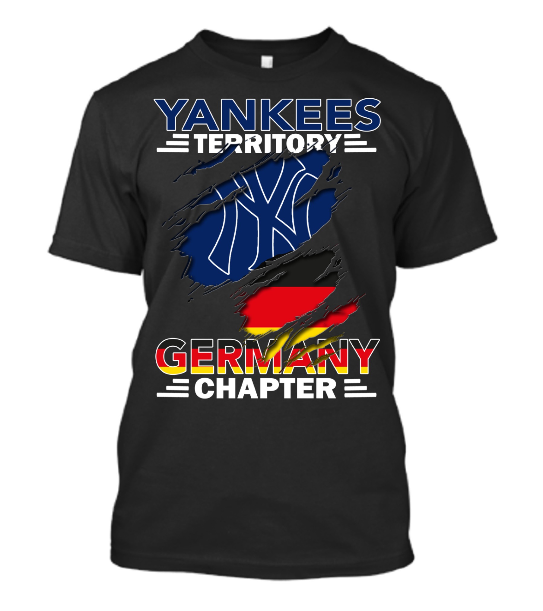 Yankees Territory Germany Chapter Flag Ripped NY T-Shirt