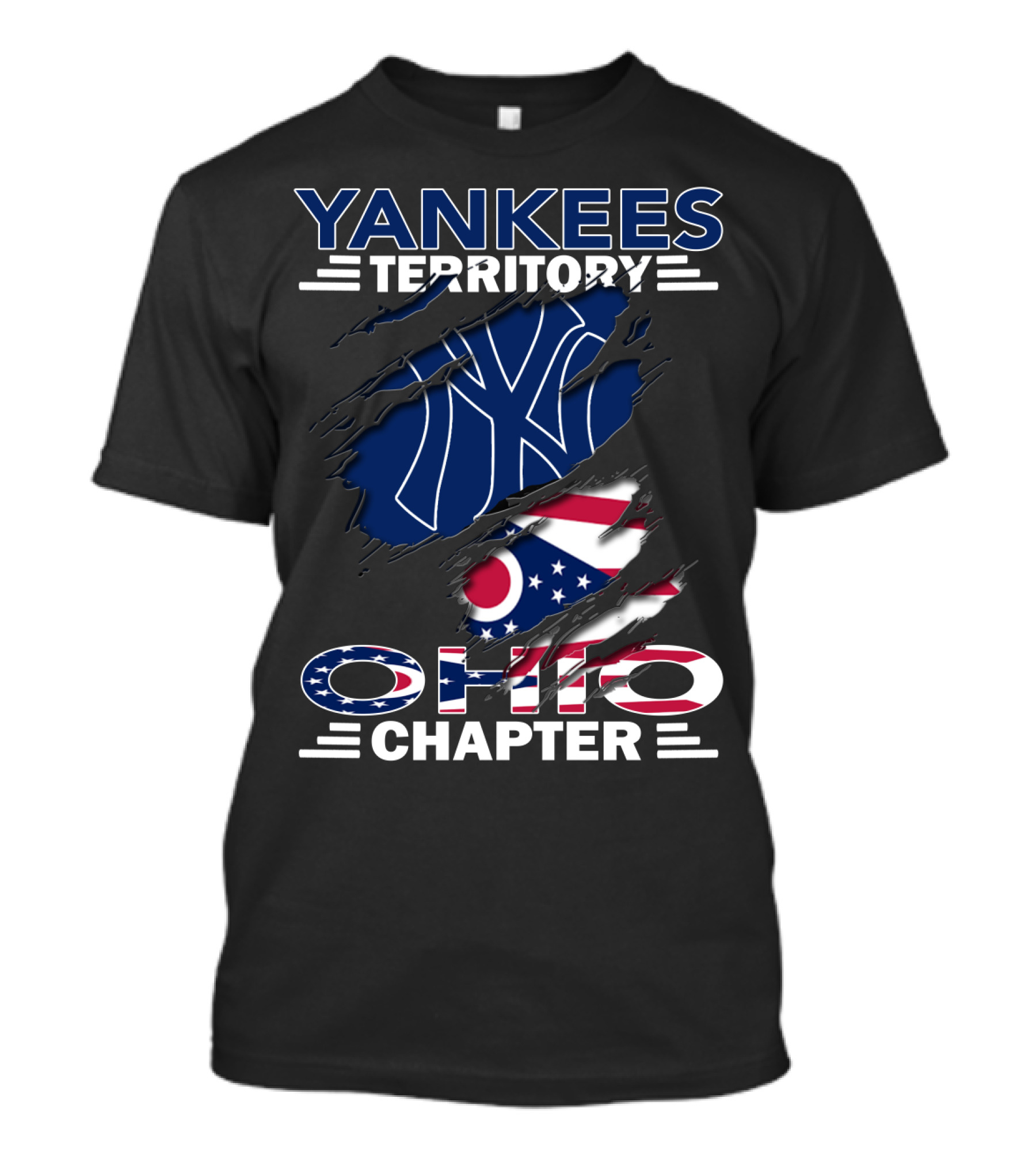 Yankees Territory Ohio Chapter New York Yankees With Ohio Flag T-Shirt