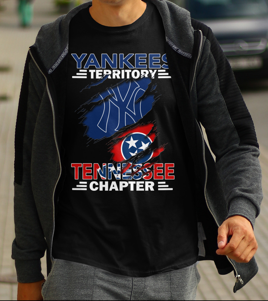 Yankees Territory Tennessee Chapter NY Logo And Tennessee Flag T-Shirt