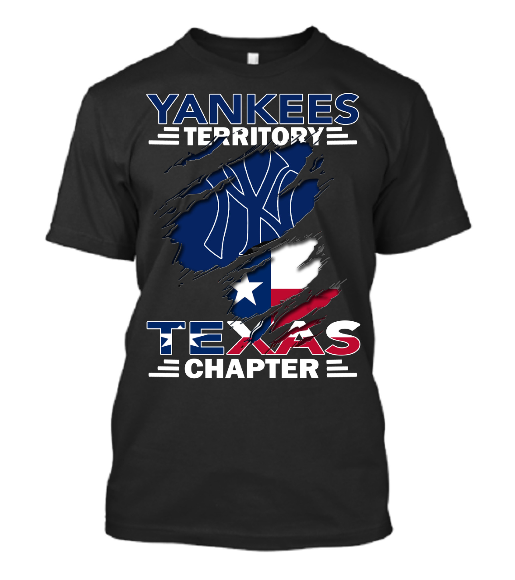 Yankees Territory Texas Chapter Yankees Logo Texas Flag T-Shirt
