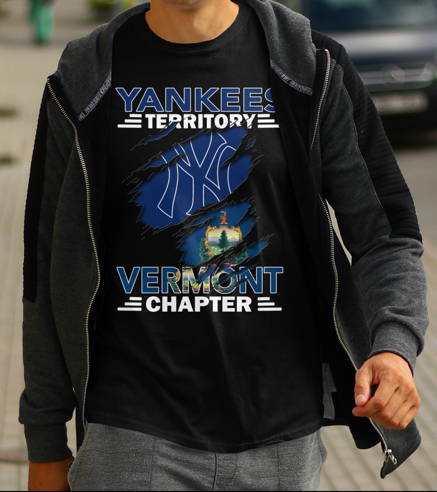 Yankees Territory Vermont Chapter Logo With New York Symbol And State Emblem T-Shirt