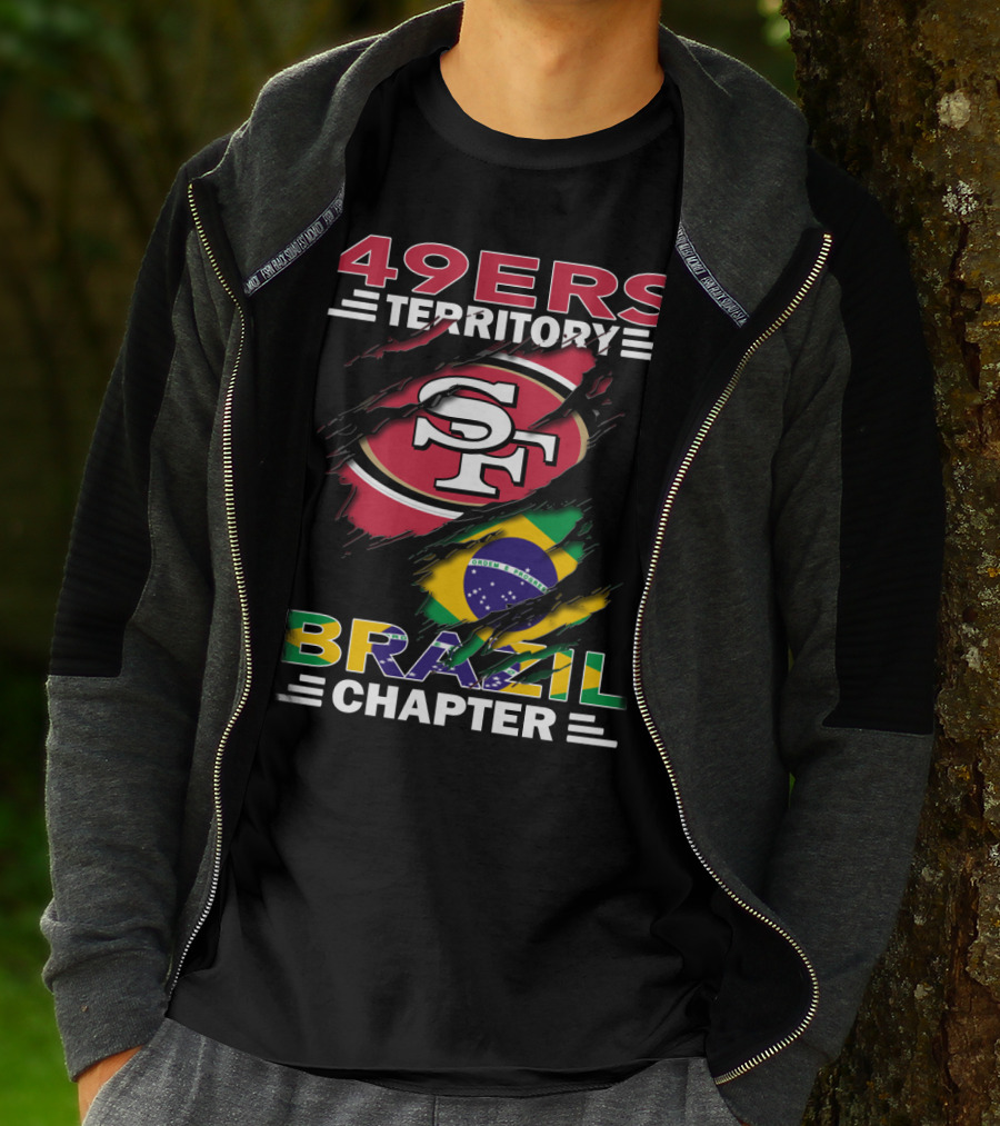 49ers Territory Brazil Chapter SF Logo And Flag Fusion T-Shirt