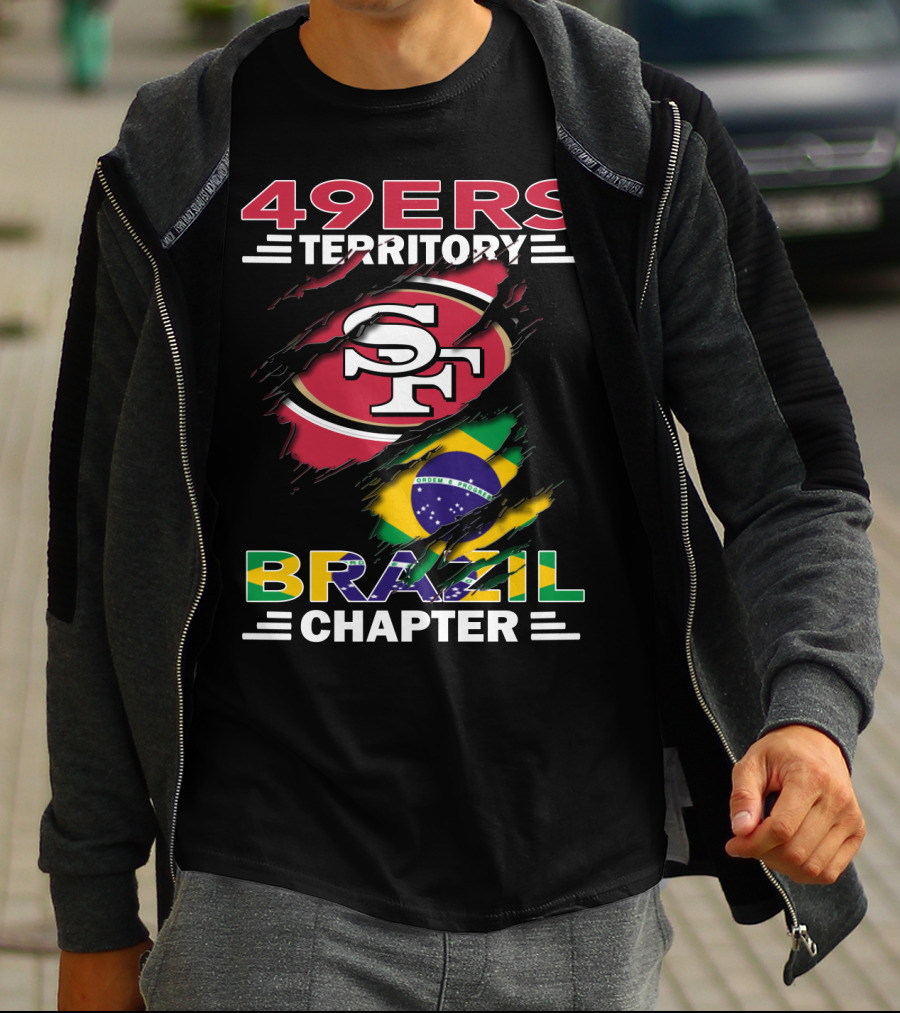 49ers Territory Brazil Chapter SF Logo And Flag Fusion T-Shirt