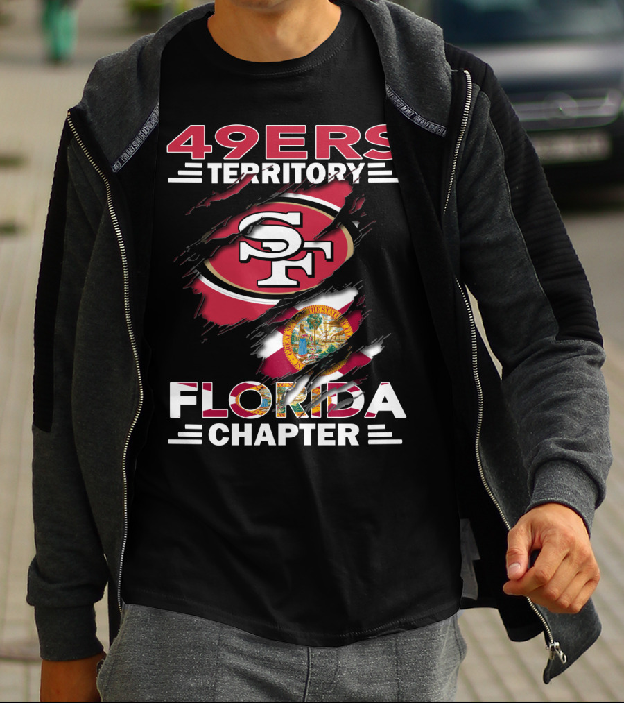 49ers Territory Florida Chapter SF Logo And Florida Flag T-Shirt