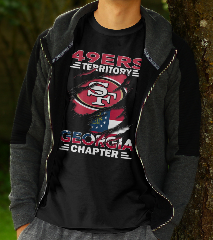 49ers Territory Georgia Chapter SF Logo With State Flag T-Shirt