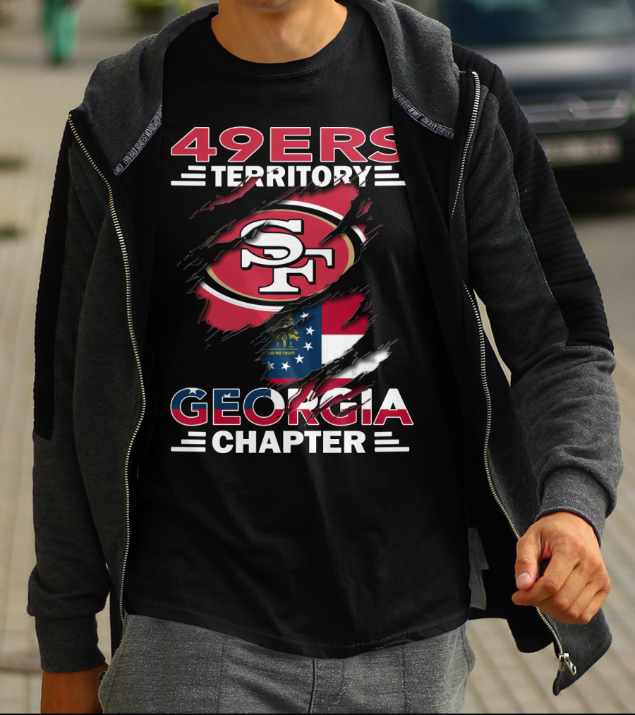 49ers Territory Georgia Chapter SF Logo With State Flag T-Shirt