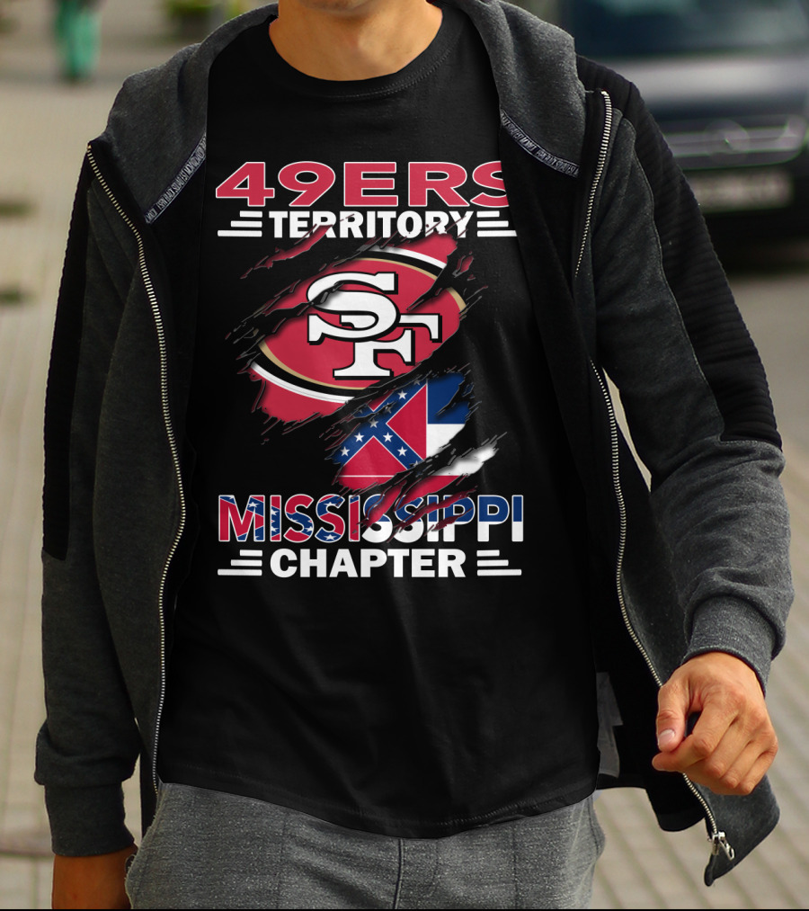 49ers Territory Mississippi Chapter SF Logo And Flag T-Shirt