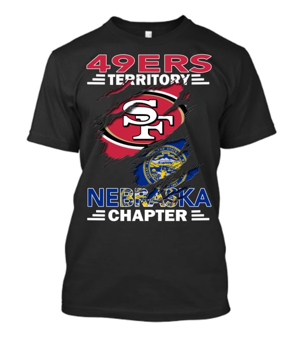 49ers Territory Nebraska Chapter SF Logo State Emblem T-Shirt