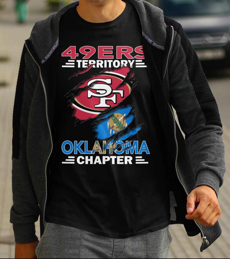49ers Territory Oklahoma Chapter SF Logo And State Flag T-Shirt