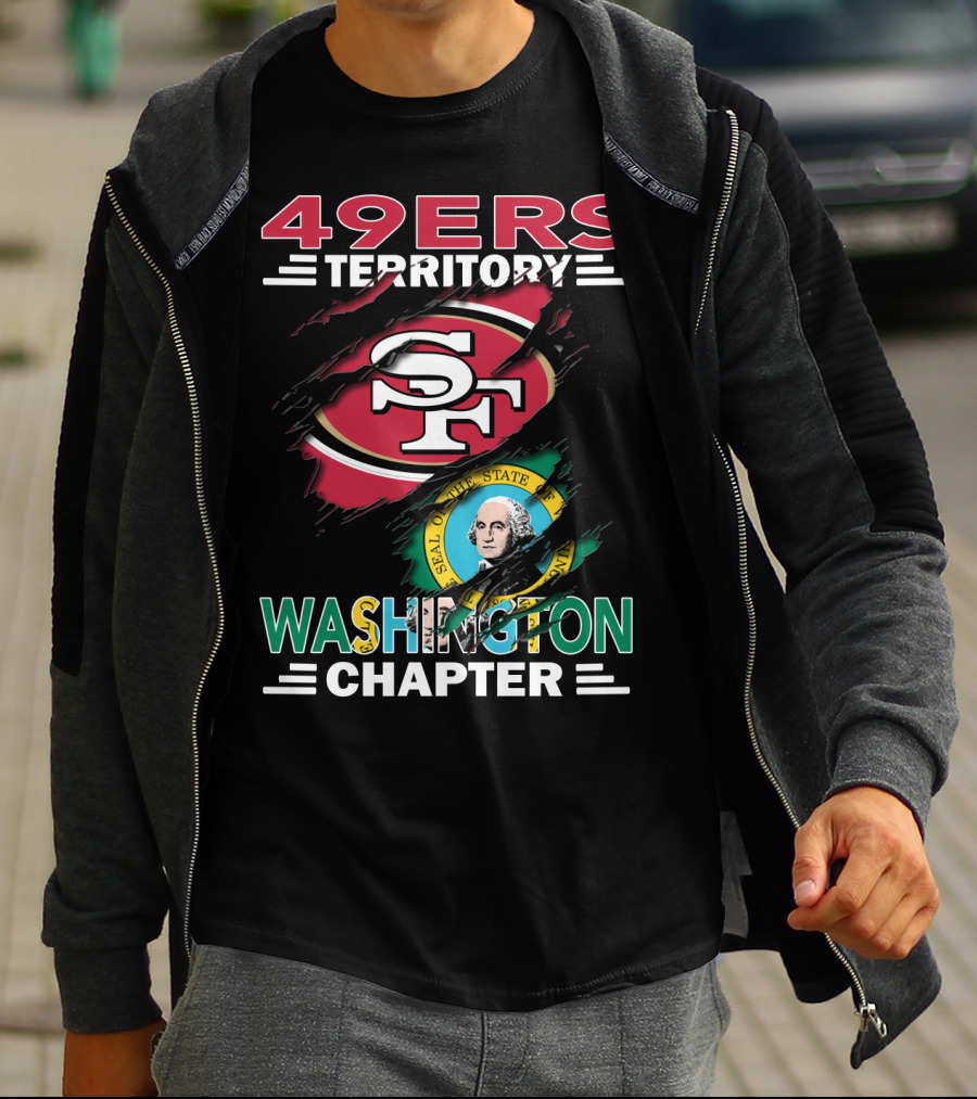 49ers Territory Washington Chapter SF Logo And Washington State Seal T-Shirt