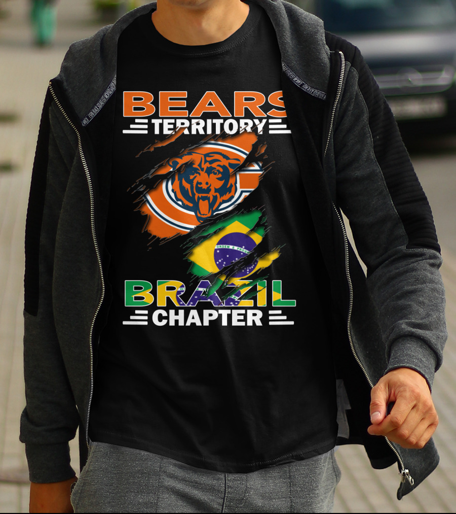 Bears Territory Brazil Chapter Chicago Bears Fan Club Brazil Flag T-Shirt